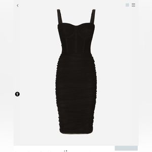 Dolce & Gabbana 2023 black mesh ruched dress with satin slip